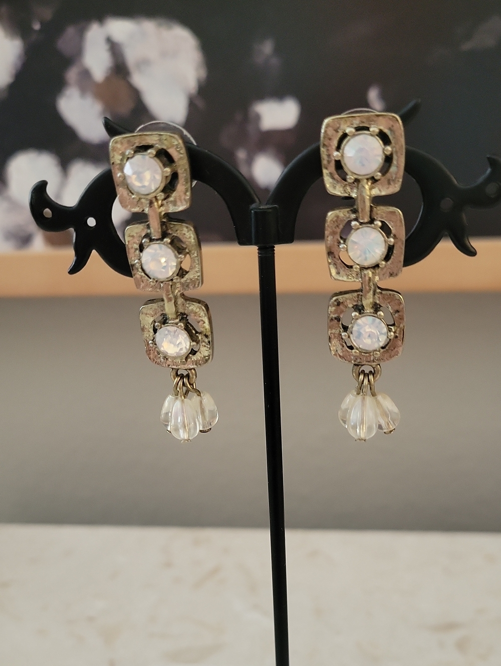 Coldwater Creek Gold-Tone Opalescent Drop Earrings